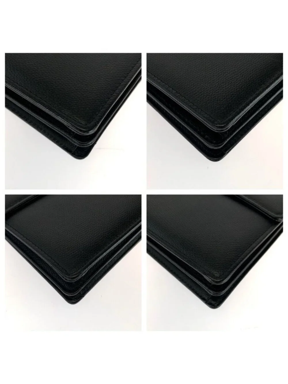 Saint Laurent Black Gold Leather Clutch
